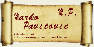 Marko Pavitović vizit kartica